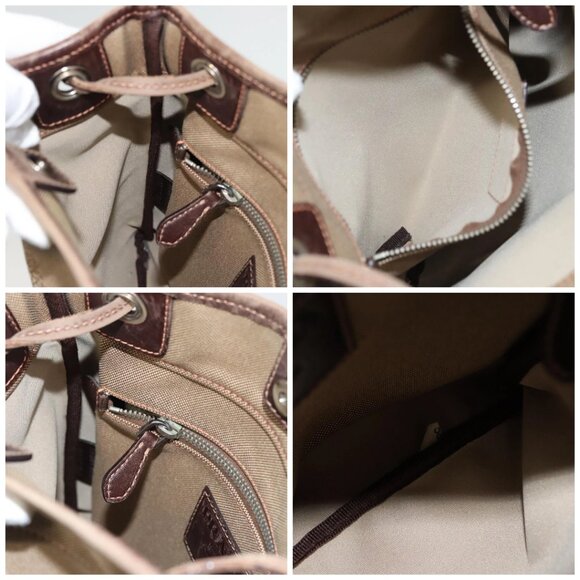 PRADA Shoulder Bag Canvas Brown Gold Auth - Picture 15 of 16